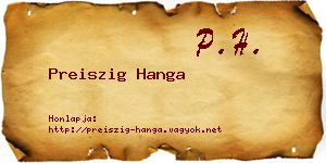 Preiszig Hanga névjegykártya
